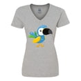 thumbnail image 1 of Inktastic Tropical Parrot, Colorful Parrot, Tropical Bird Women's V-Neck T-Shirt, 1 of 5