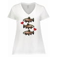 thumbnail image 1 of Inktastic Trout Fishing Fun Fish Lover Women's Plus Size V-Neck T-Shirt, 1 of 5