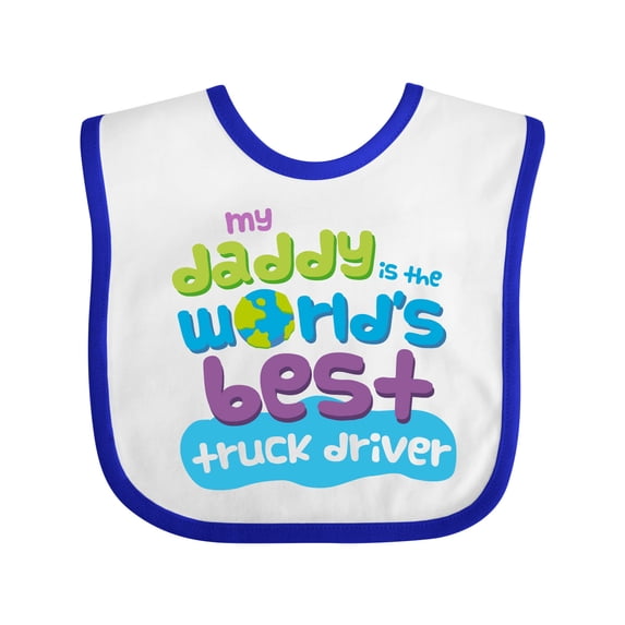 Inktastic Truck Driver Daddy Boys or Girls Baby Bib