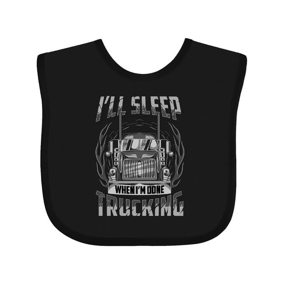 Inktastic Truck Driver Funny Big Rig Truck Driving Boys or Girls Baby Bib