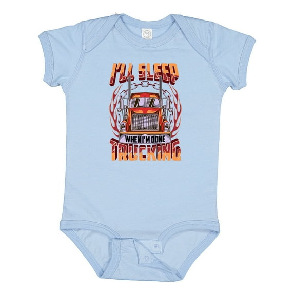 Inktastic Truck Driver Funny Big Rig Truck Driving Boys or Girls Baby Bodysuit