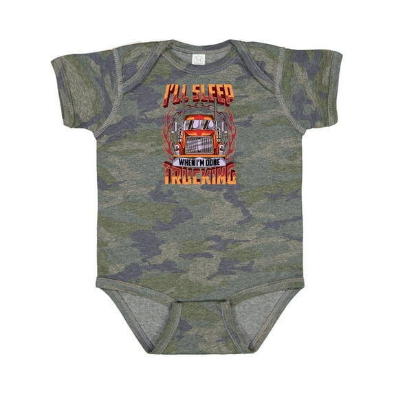 Inktastic Truck Driver Funny Big Rig Truck Driving Boys or Girls Baby Bodysuit