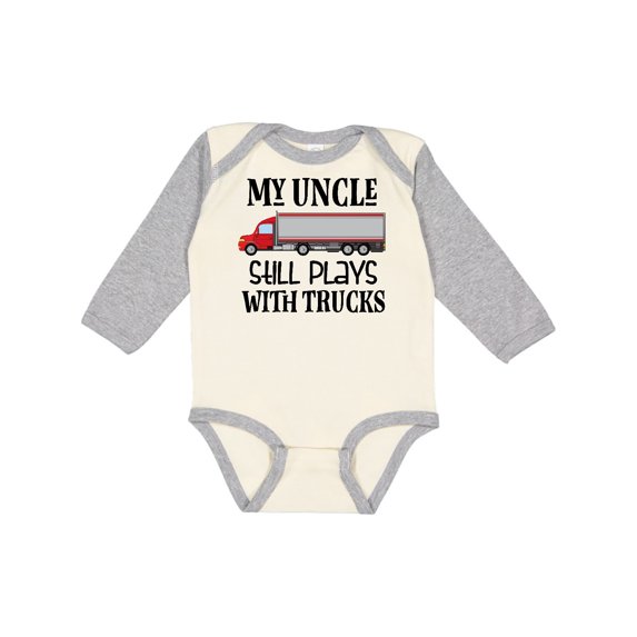 Inktastic Truck Driver Uncle for Nephew Boys or Girls Long Sleeve Baby Bodysuit