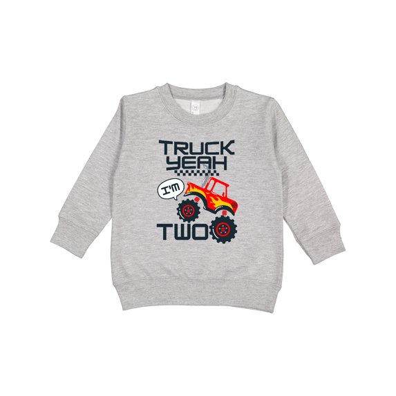 Inktastic Truck Yeah I'm Two Toddler Sweatshirt