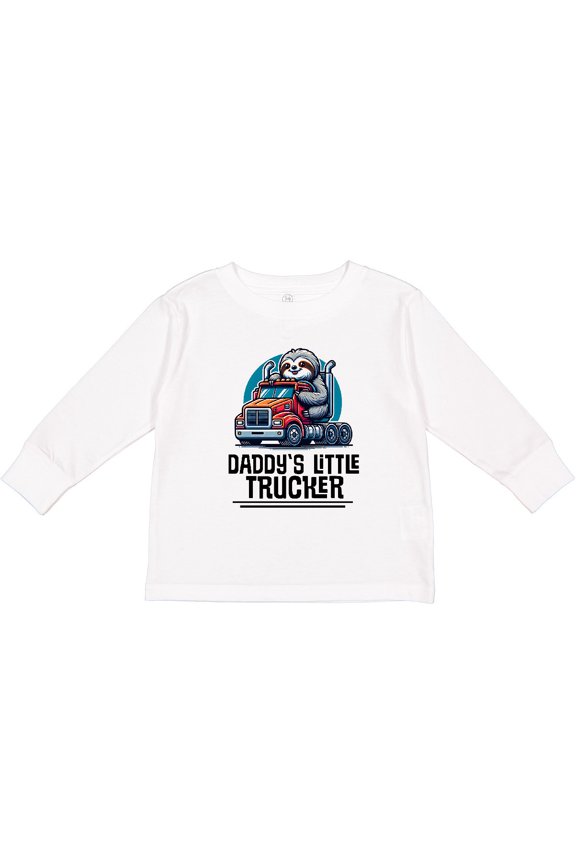 Trucking Daddys Little Trucker Boys Long Sleeve Toddler T-Shirt