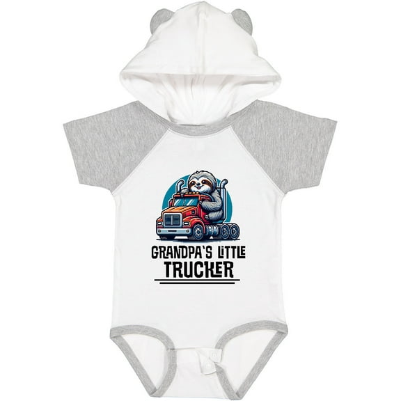 Inktastic Trucking Grandpa Little Trucker Boys Baby Bodysuit
