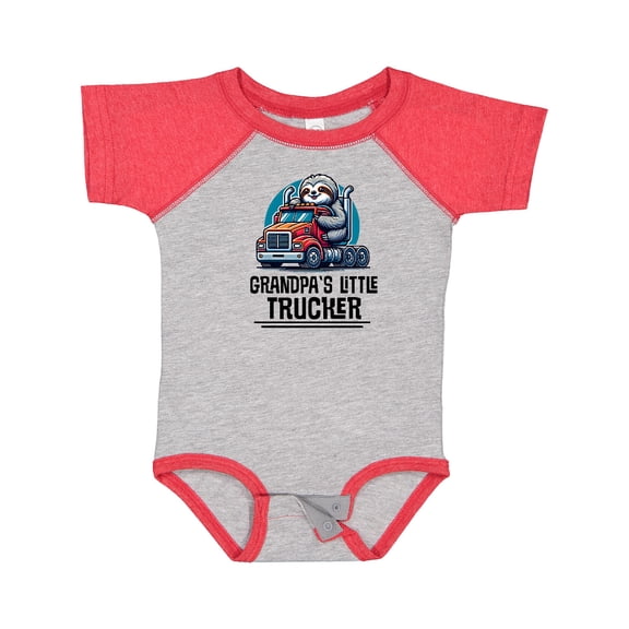 Inktastic Trucking Grandpa Little Trucker Boys Baby Bodysuit