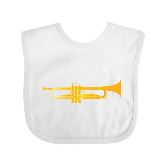 Inktastic Trumpet Gold Brass Music Instrument Boys or Girls Baby Bib