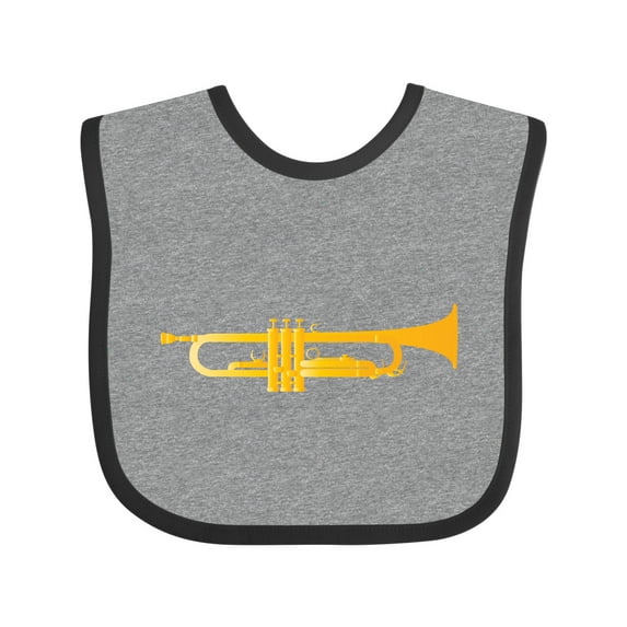 Inktastic Trumpet Gold Brass Music Instrument Boys or Girls Baby Bib