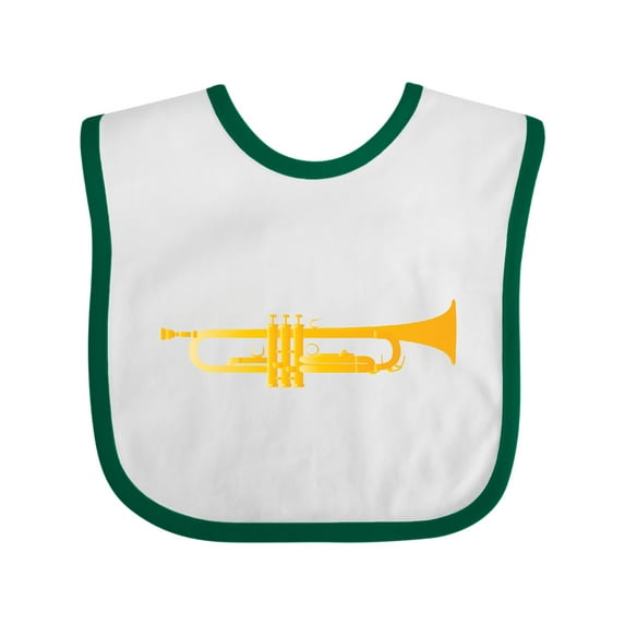 Inktastic Trumpet Gold Brass Music Instrument Boys or Girls Baby Bib