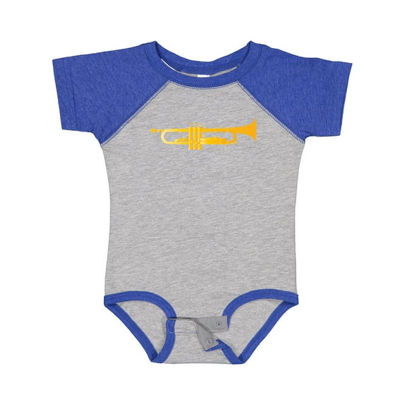 Inktastic Trumpet Gold Brass Music Instrument Boys or Girls Baby Bodysuit