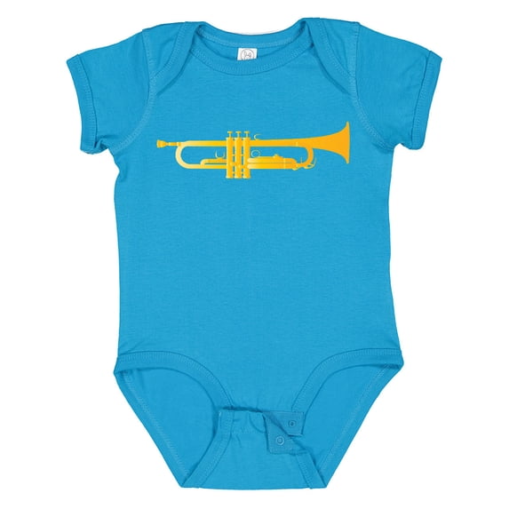 Inktastic Trumpet Gold Brass Music Instrument Boys or Girls Baby Bodysuit