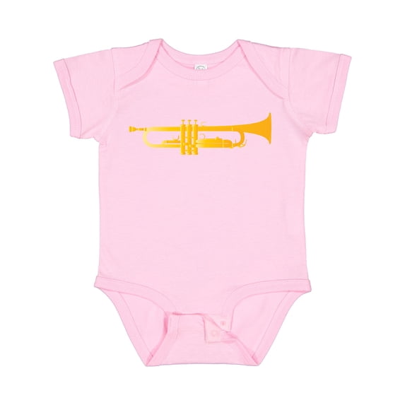 Inktastic Trumpet Gold Brass Music Instrument Boys or Girls Baby Bodysuit