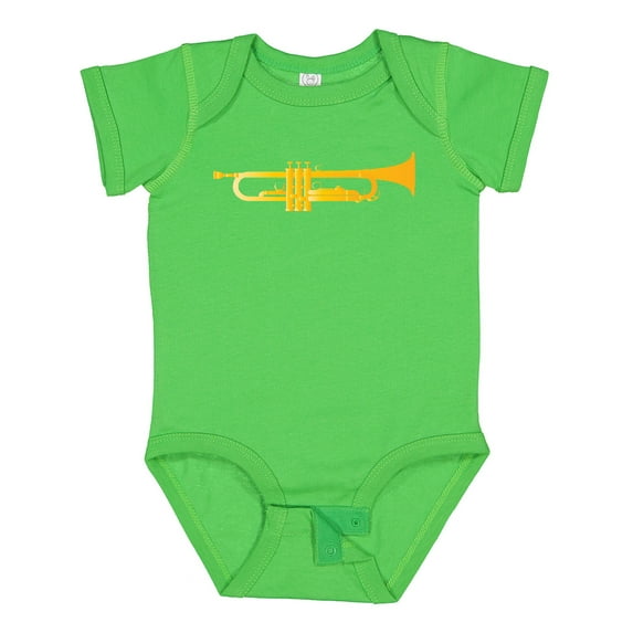 Inktastic Trumpet Gold Brass Music Instrument Boys or Girls Baby Bodysuit