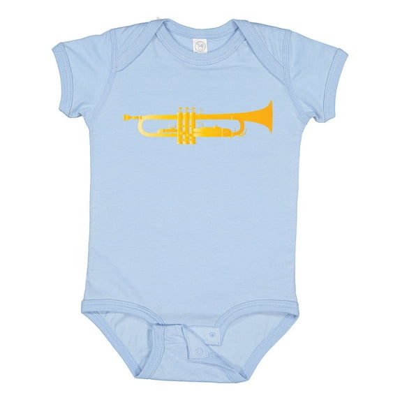 Inktastic Trumpet Gold Brass Music Instrument Boys or Girls Baby Bodysuit