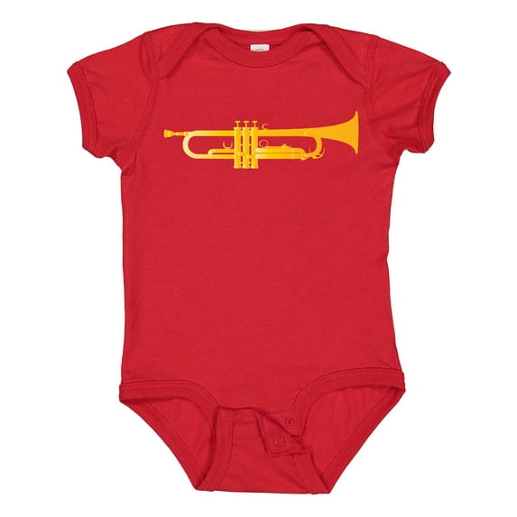 Inktastic Trumpet Gold Brass Music Instrument Boys or Girls Baby Bodysuit