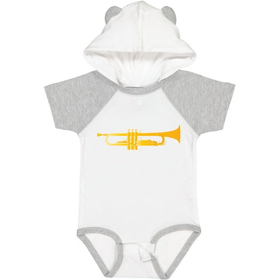 Inktastic Trumpet Gold Brass Music Instrument Boys or Girls Baby Bodysuit