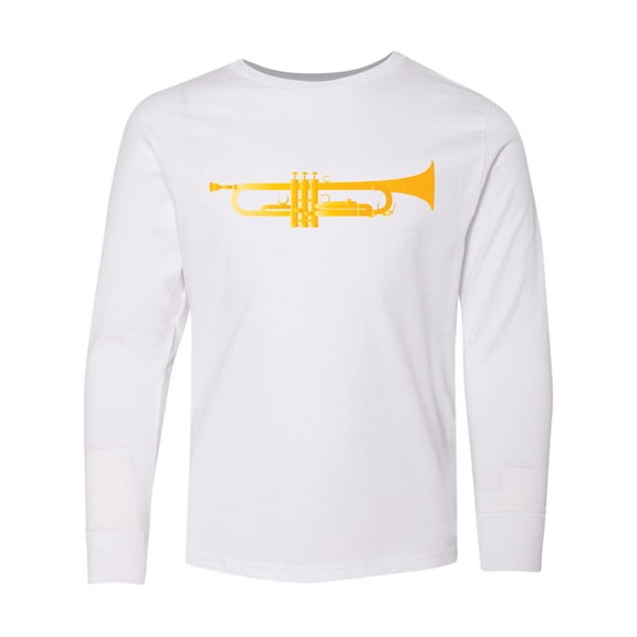 Inktastic Trumpet Gold Brass Music Instrument Long Sleeve Youth T-Shirt