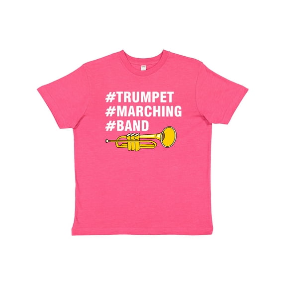 Inktastic #Trumpet #Marching #Band Hashtag White Text Youth T-Shirt