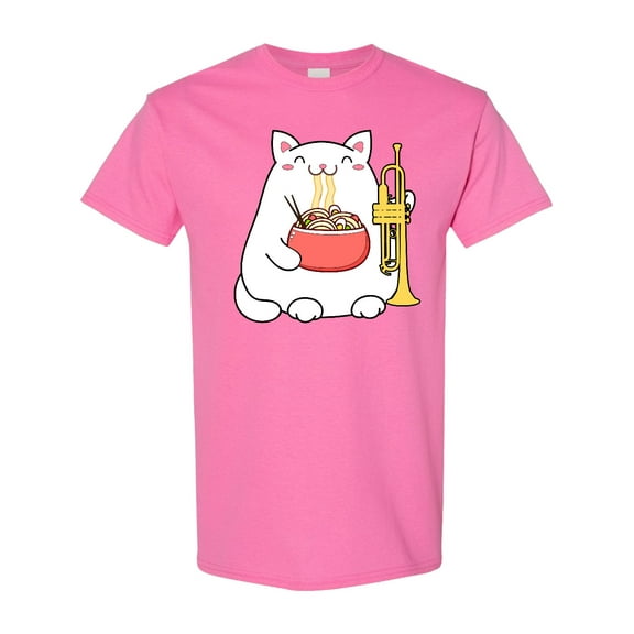 Inktastic Trumpet Music Funny Ramen Cat T-Shirt