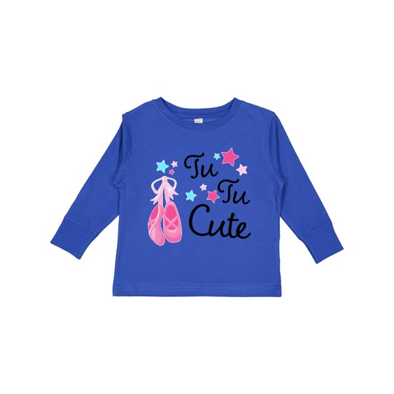 Inktastic Tu Tu Cute Ballet Dancing Shoes Boys or Girls Long Sleeve Toddler T-Shirt
