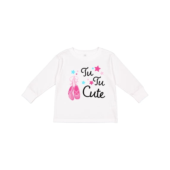 Inktastic Tu Tu Cute Ballet Dancing Shoes Boys or Girls Long Sleeve Toddler T-Shirt