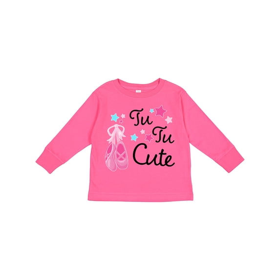 Inktastic Tu Tu Cute Ballet Dancing Shoes Boys or Girls Long Sleeve Toddler T-Shirt