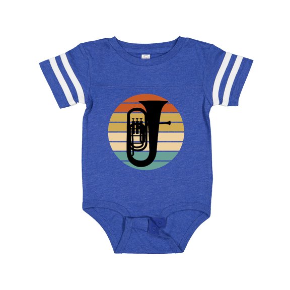 Inktastic Tuba Music Retro Sunset Silhouette Boys or Girls Baby Bodysuit