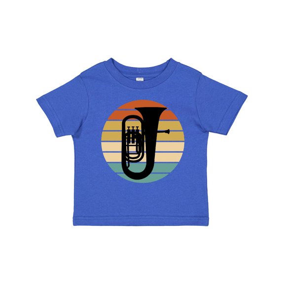 Inktastic Tuba Music Retro Sunset Silhouette Boys or Girls Toddler T-Shirt