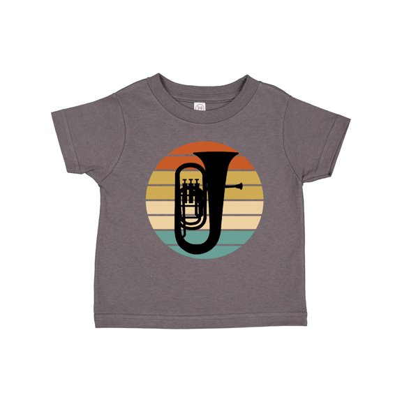 Inktastic Tuba Music Retro Sunset Silhouette Boys or Girls Toddler T-Shirt