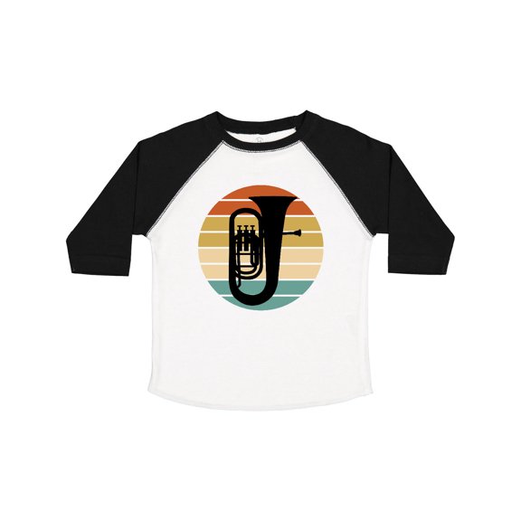 Inktastic Tuba Music Retro Sunset Silhouette Boys or Girls Toddler T-Shirt