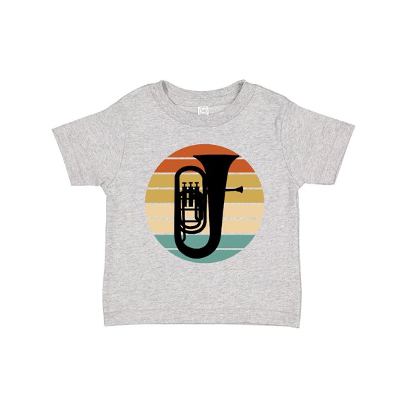 Inktastic Tuba Music Retro Sunset Silhouette Boys or Girls Toddler T-Shirt