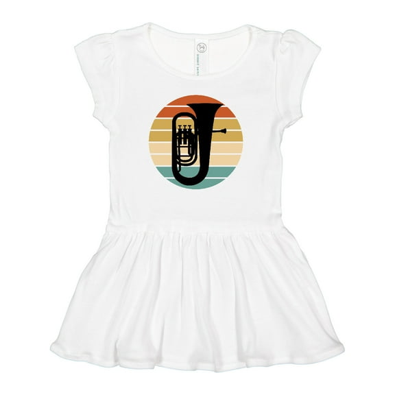 Inktastic Tuba Music Retro Sunset Silhouette Girls Baby Dress
