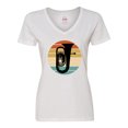 thumbnail image 1 of Inktastic Tuba Music Retro Sunset Silhouette Women's V-Neck T-Shirt, 1 of 5