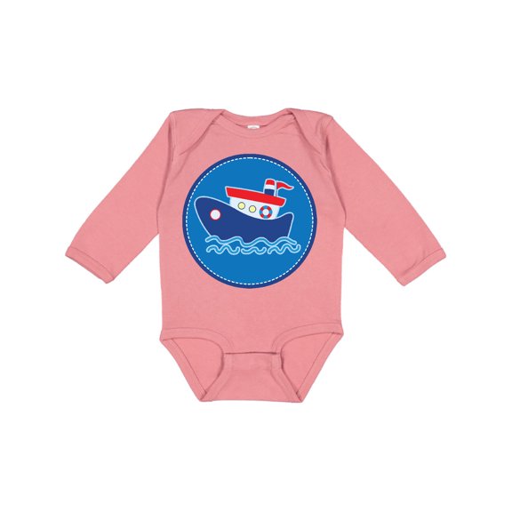 Inktastic Tug Boat Nautical Sea Boys or Girls Long Sleeve Baby Bodysuit