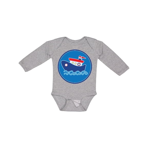 Inktastic Tug Boat Nautical Sea Boys or Girls Long Sleeve Baby Bodysuit