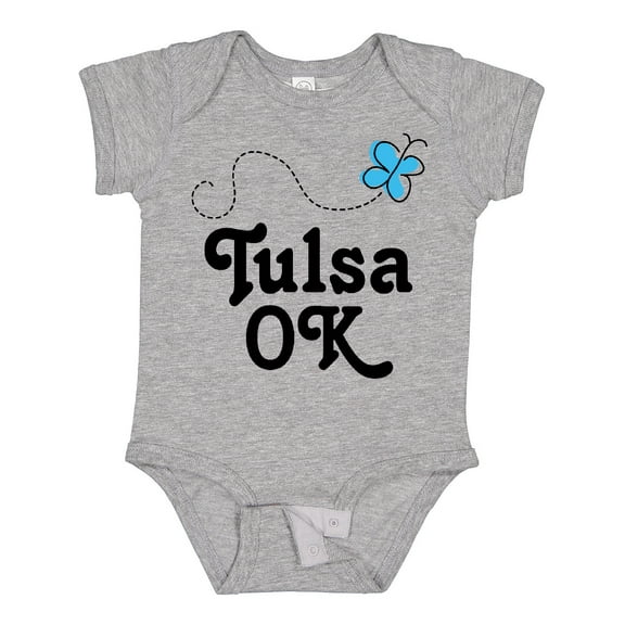 Inktastic Tulsa Oklahoma Butterfly Boys or Girls Baby Bodysuit