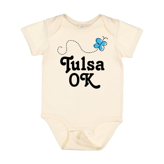 Inktastic Tulsa Oklahoma Butterfly Boys or Girls Baby Bodysuit