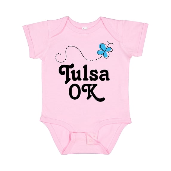Inktastic Tulsa Oklahoma Butterfly Boys or Girls Baby Bodysuit