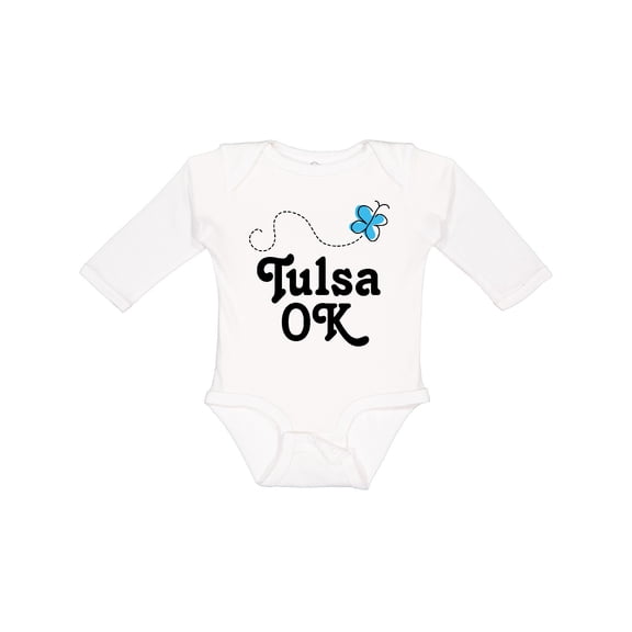 Inktastic Tulsa Oklahoma Butterfly Boys or Girls Long Sleeve Baby Bodysuit
