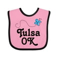 thumbnail image 1 of Inktastic Tulsa Oklahoma butterfly Girls Baby Bib, 1 of 4