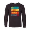 thumbnail image 1 of Inktastic Tumbling Eat Sleep Tumble Repeat Long Sleeve Youth T-Shirt, 1 of 5