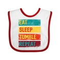 thumbnail image 1 of Inktastic Tumbling Gift Eat Sleep Tumble Repeat Boys or Girls Baby Bib, 1 of 4