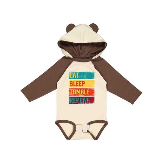 Inktastic Tumbling Gift Eat Sleep Tumble Repeat Boys or Girls Long Sleeve Baby Bodysuit