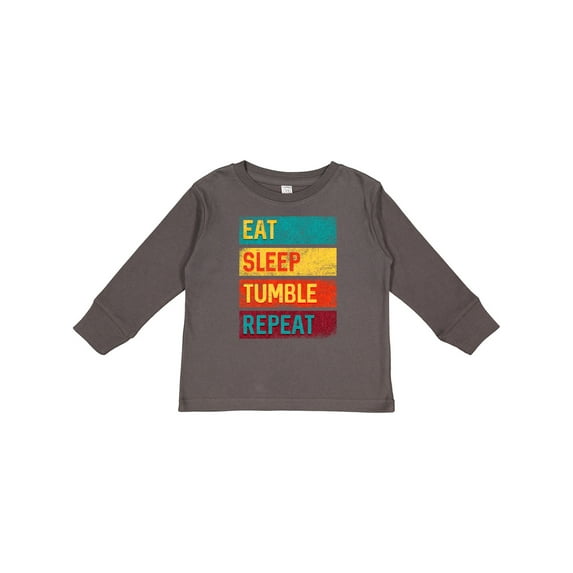 Inktastic Tumbling Gift Eat Sleep Tumble Repeat Boys or Girls Long Sleeve Toddler T-Shirt