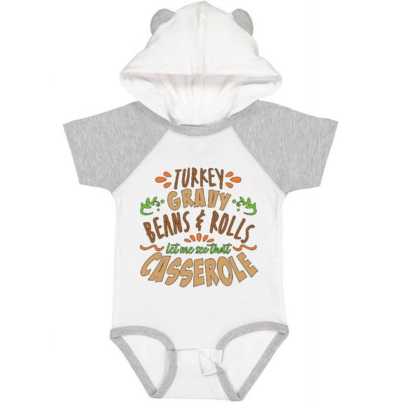 Inktastic Turkey, Gravy, Beans, Rolls, Casserole Boys or Girls Baby Bodysuit