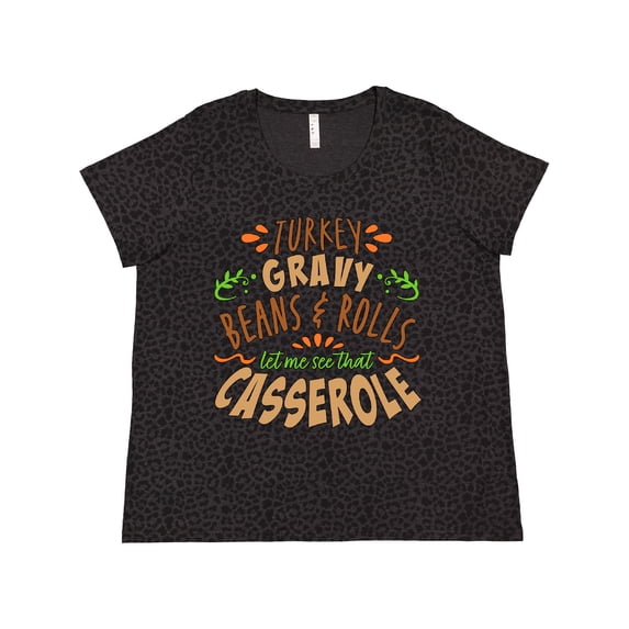Inktastic Turkey, Gravy, Beans, Rolls, Casserole Women's Plus Size T-Shirt