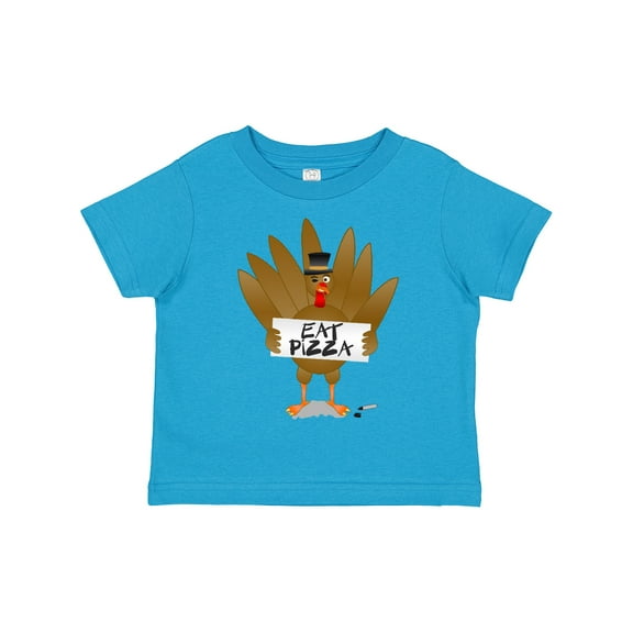 Inktastic Turkey Holding a Sign Says Eat Pizza Boys or Girls Toddler T-Shirt