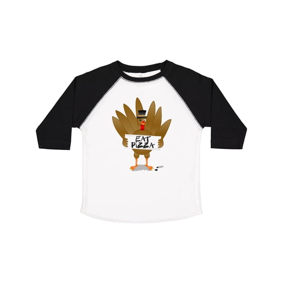 Inktastic Turkey Holding a Sign Says Eat Pizza Boys or Girls Toddler T-Shirt