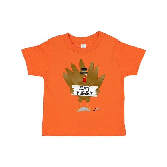 Inktastic Turkey Holding a Sign Says Eat Pizza Boys or Girls Toddler T-Shirt